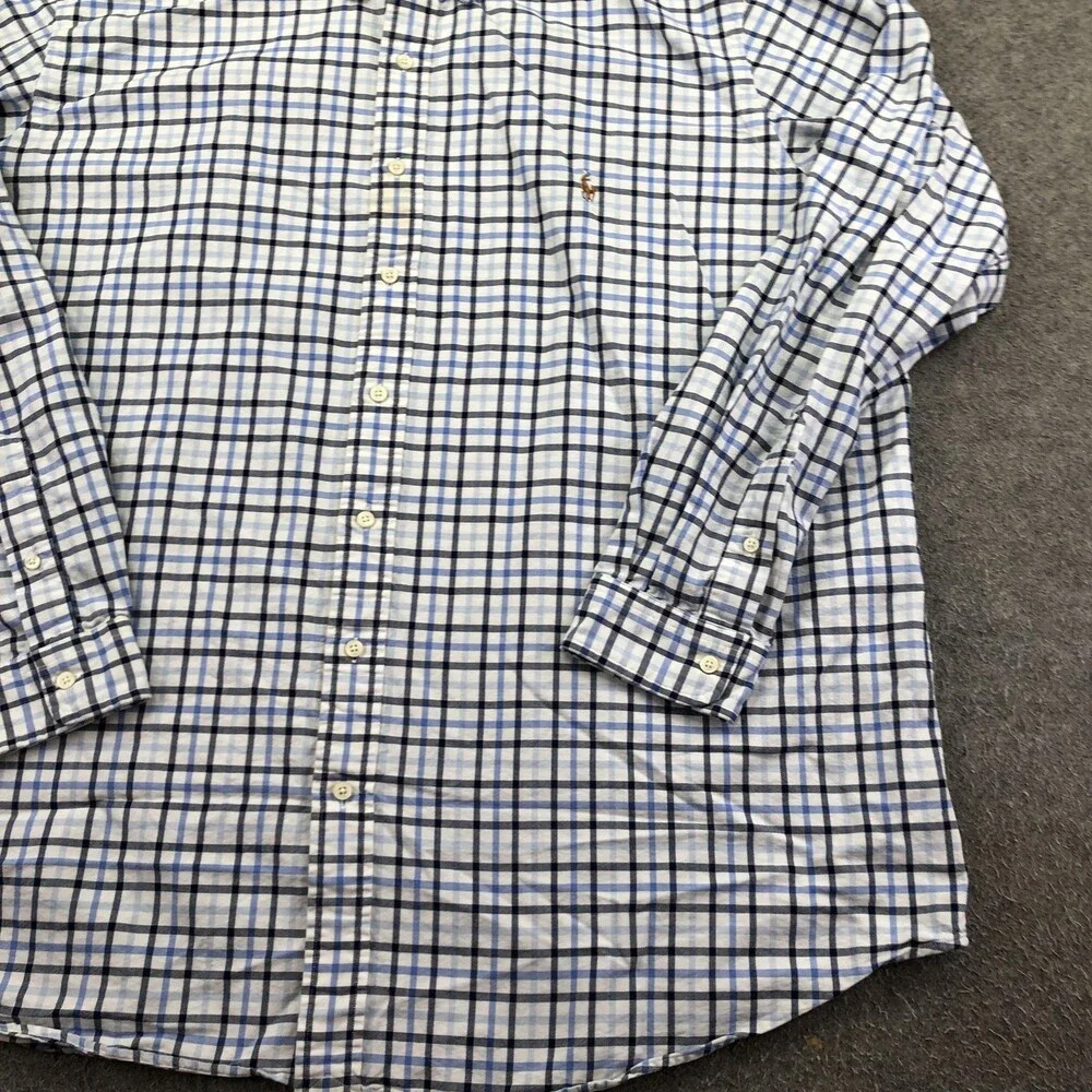 Polo Ralph Lauren Shirt Mens 2XLT Blue Plaid Long Sleeve Button Down Cotton